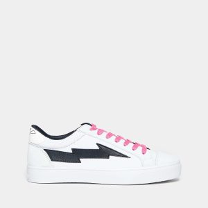 Sneaker in cotone bianco, fondo cassetta