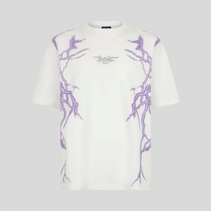 Maglietta phobia con fulmini monocolore sui lati