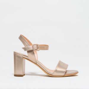 Sandalo nappa ostrica tacco 7