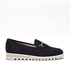 Mocassino in suede blu