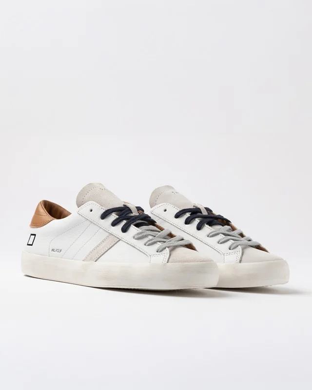 Sneakers date hill low calf bianco/cuoio - immagine 4