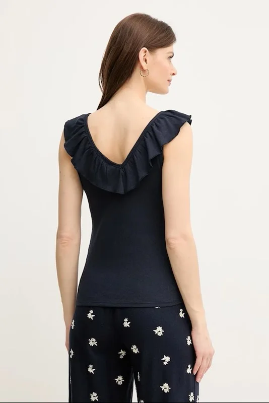 Canotta scollo v pepe jeans milli con volant - immagine 5