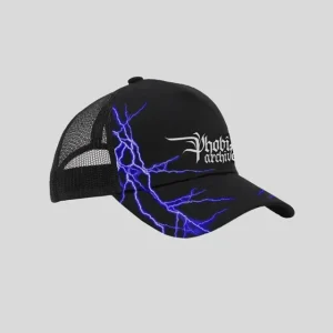 Cappellino phobia con visiera e fulmini