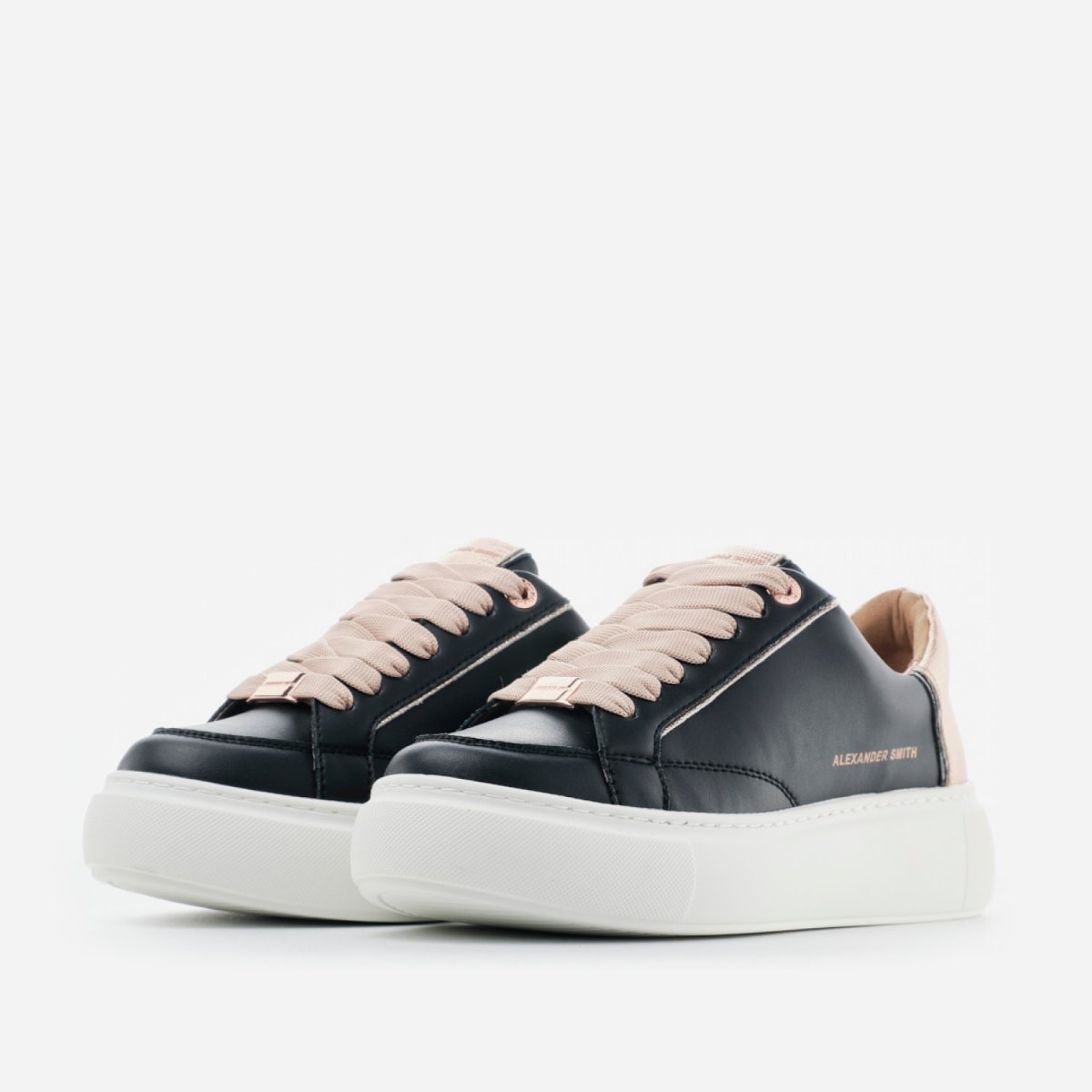 Sneakers vegana nera con sperone platino rosato - immagine 3