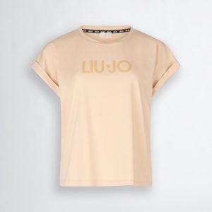 T-shirt liu jo logo in gomma lucida trasparente