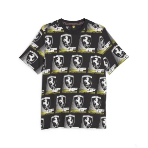 Ferrari Maglietta, Puma, Race AOP 2, Nero