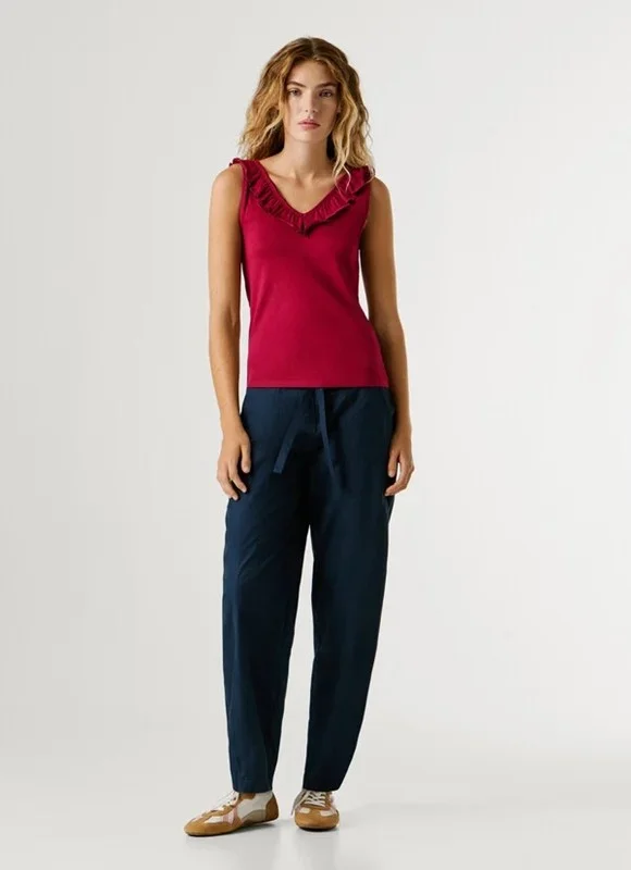 Canotta scollo v pepe jeans milli con volant - immagine 8