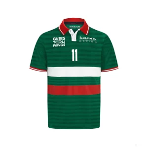 Red Bull Sergio Pérez t-shirt collo camicia, Verde, 2022
