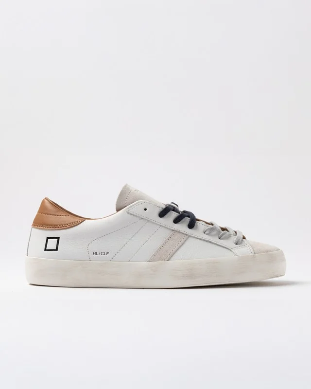 Sneakers date hill low calf bianco/cuoio - immagine 3