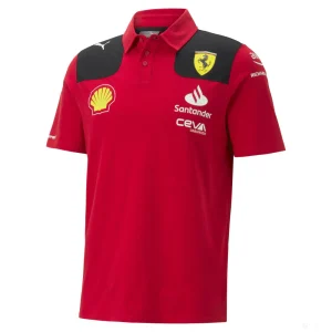 Ferrari t-shirt collo camicia, Puma, Squadra, Rosso, 2023