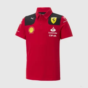 Ferrari t-shirt collo camicia, Puma, Squadra, Bambini, Rosso, 2023