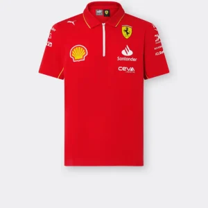 Ferrari Maglietta collo camicia, Puma, squadra, rosso, 2024