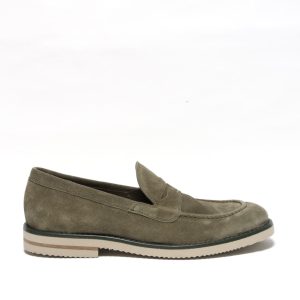 Mocassin in suede verde