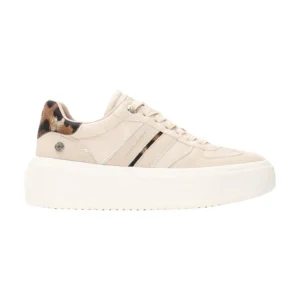 Sneakers plat beige/leop refresh