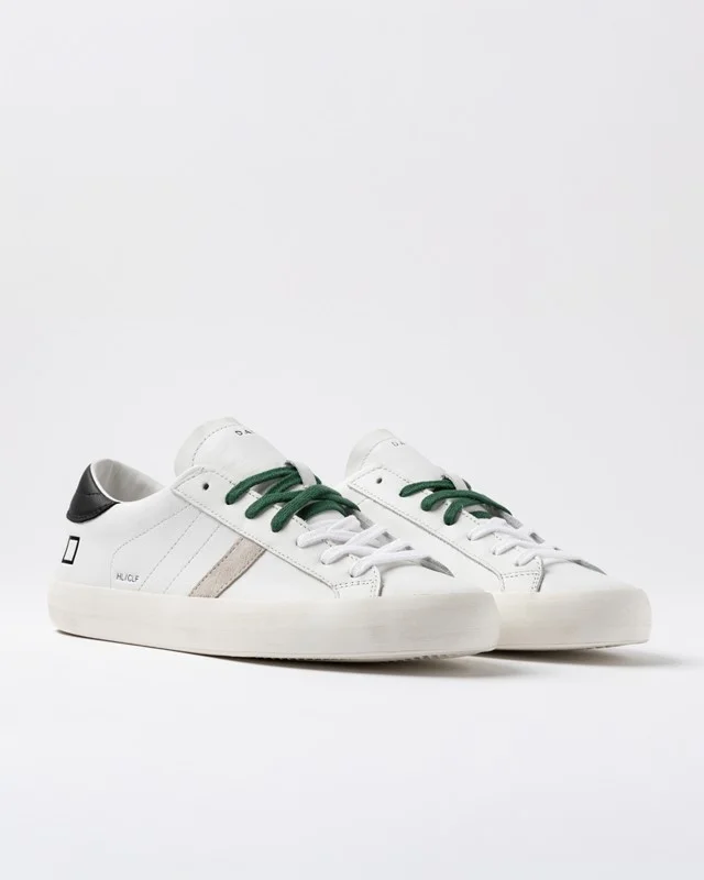 Sneakers date hill low calf bianco/cuoio