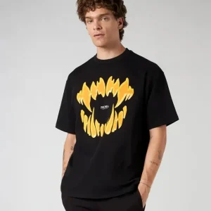 T-shirt con logo e fantasia sul davanti