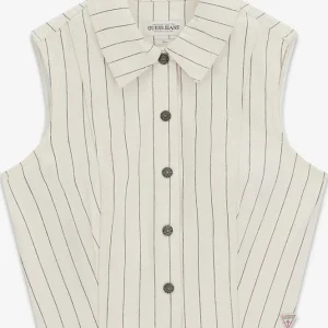 Camicia guess jeans senza maniche gessata