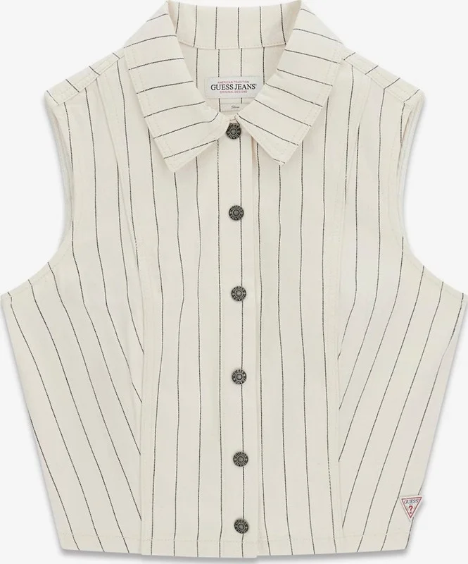Camicia guess jeans senza maniche gessata