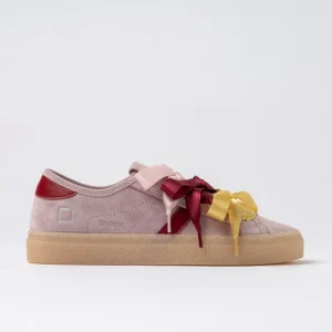 Sneakers tender bow pink in camoscio lacci date