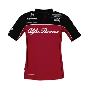 Alfa Romeo Donnes t-shirt collo camicia, Squadra, Rosso, 2020