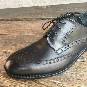 Metello 1913 derby nera uomo suola cuoio