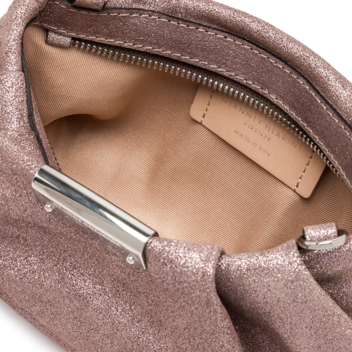 Borsa Perla in pelle scamosciata bronzo - immagine 5