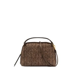 Borsa Gianni Chiarini Alifa in paglia marrone con profili in pelle