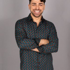 CAMICIA IN COTONE STAMPA ASTRATTA