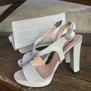 Melluso J616N sandalo plateau argento