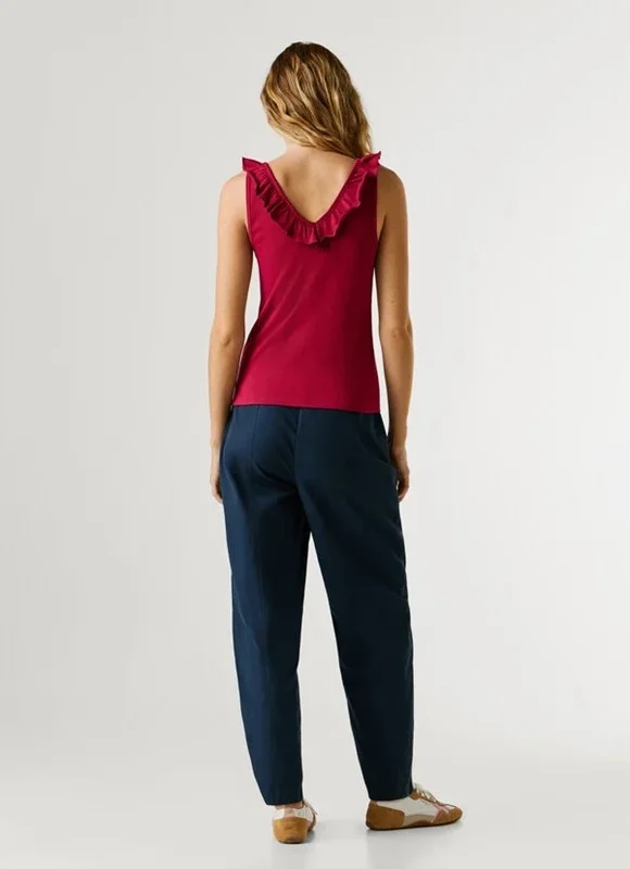 Canotta scollo v pepe jeans milli con volant - immagine 7