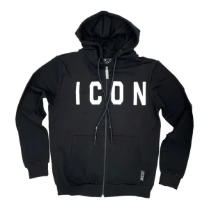 Felpa icon full zip cappuccio e logo