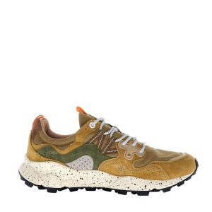 Sneaker Flower Mountain Yamano3 in suede e canvas kaki