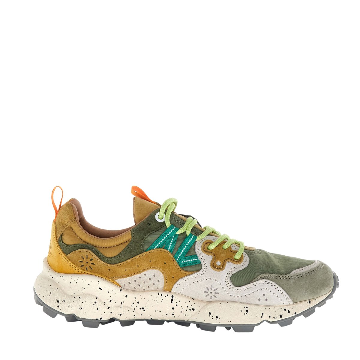 Sneaker Flower Mountain Yamano3 in suede e tessuto tecnico grigio taupe bianco - immagine 2