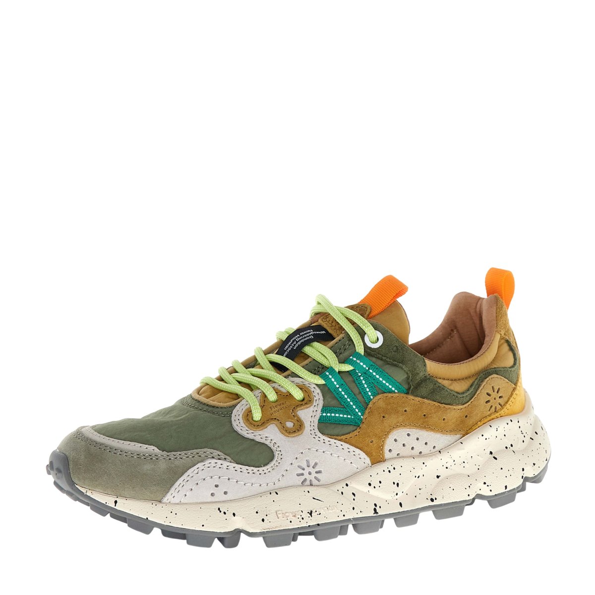 Sneaker Flower Mountain Yamano3 in suede e tessuto tecnico grigio taupe bianco - immagine 3