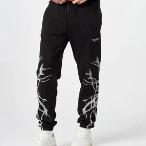 Pantaloni felpa phobia con fulmini sui lati