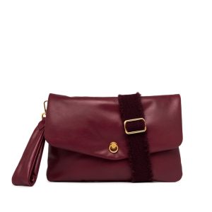 Borsa Mirea in morbida pelle liscia bordeaux