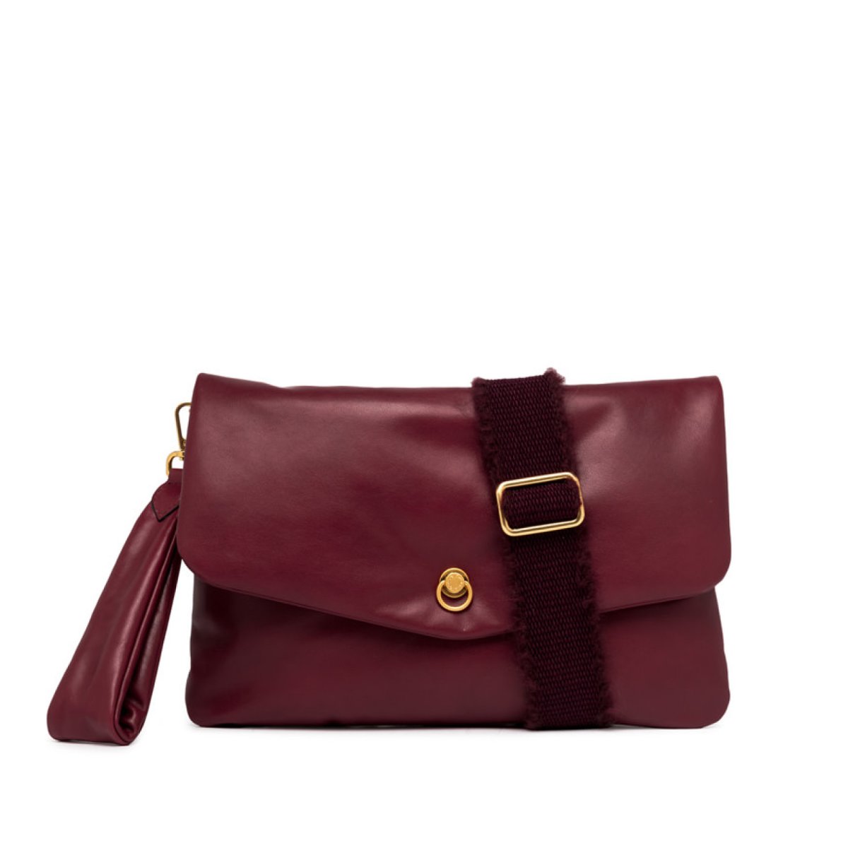 Borsa Mirea in morbida pelle liscia bordeaux