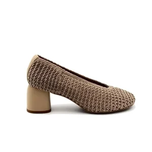 “Ester” Decollete in Tessuto Beige