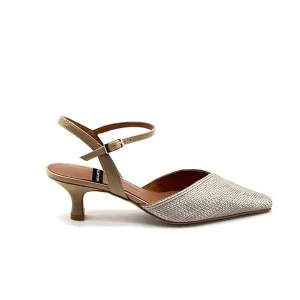 “Emilia” Slingback in Rafia Beige