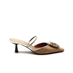 “Emilias” Sabot in Rafia Beige