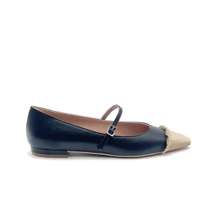 “Lauro” Ballerina in Nappa Blu Navy