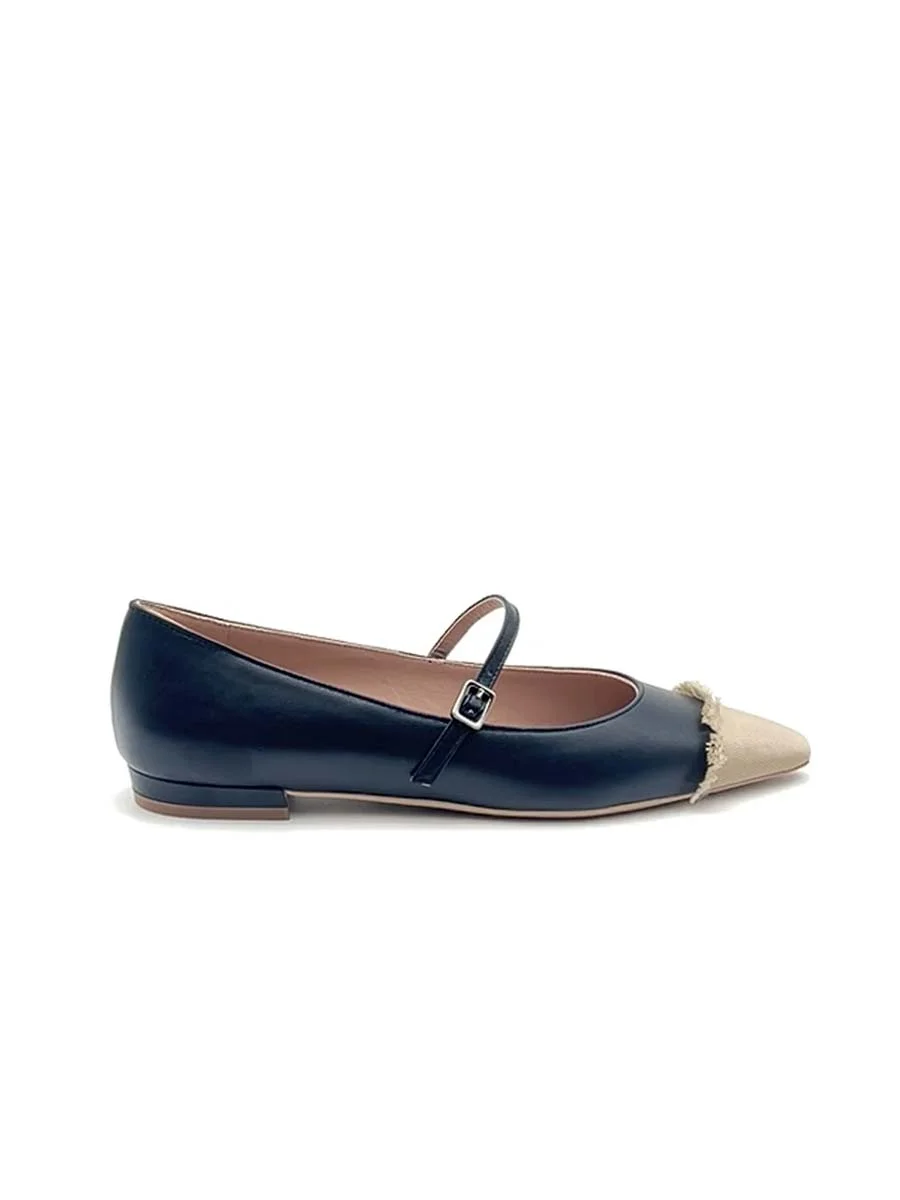 “Lauro” Ballerina in Nappa Blu Navy - immagine 2