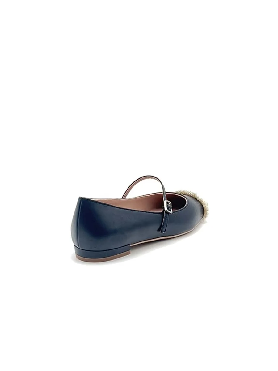 “Lauro” Ballerina in Nappa Blu Navy - immagine 5