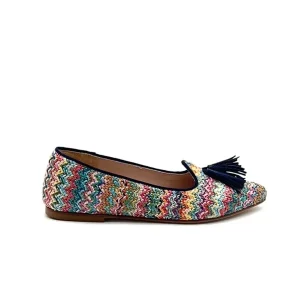 “Violante” Mocassino in Rafia Multicolor