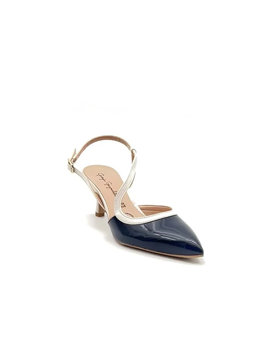 “Carmela” Slingback in Vernice Blu Navy - immagine 4
