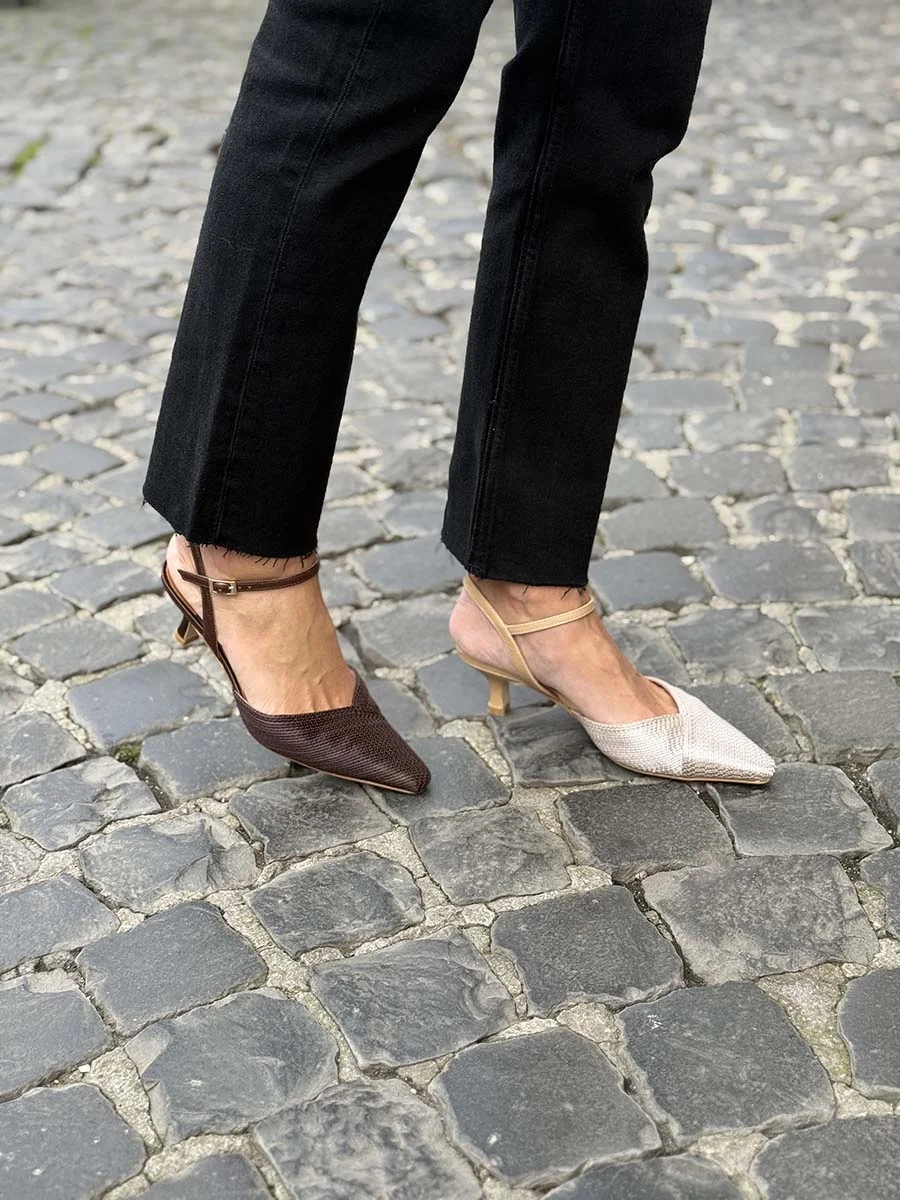 “Emilia” Slingback in Rafia Testa di Moro - immagine 3