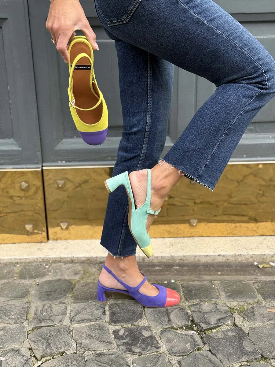 “Dapun” Slingback in Camoscio Viola - immagine 3
