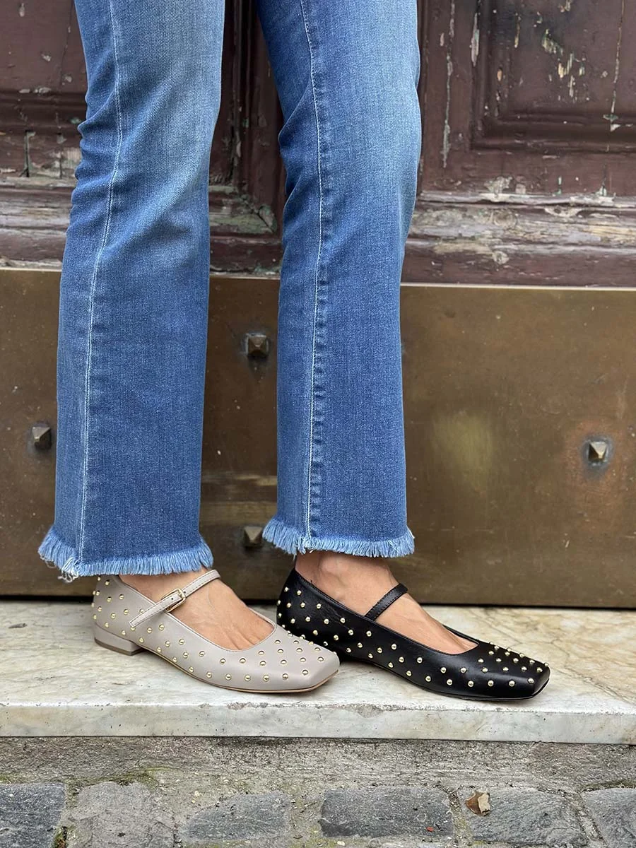 “Corinna” Ballerina in Nappa Grigia - immagine 3