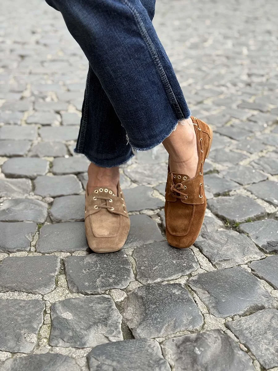 “Rosy” Mocassino in Camoscio Cuoio - immagine 3