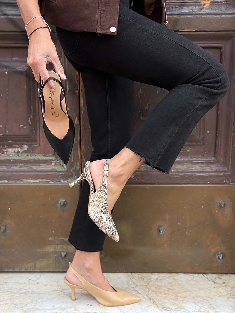 “Diletta” Slingback in Nappa Nera - immagine 3